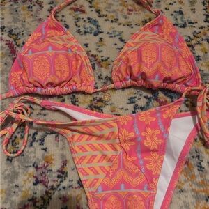 Vibrant Pink and Orange Bikini Set